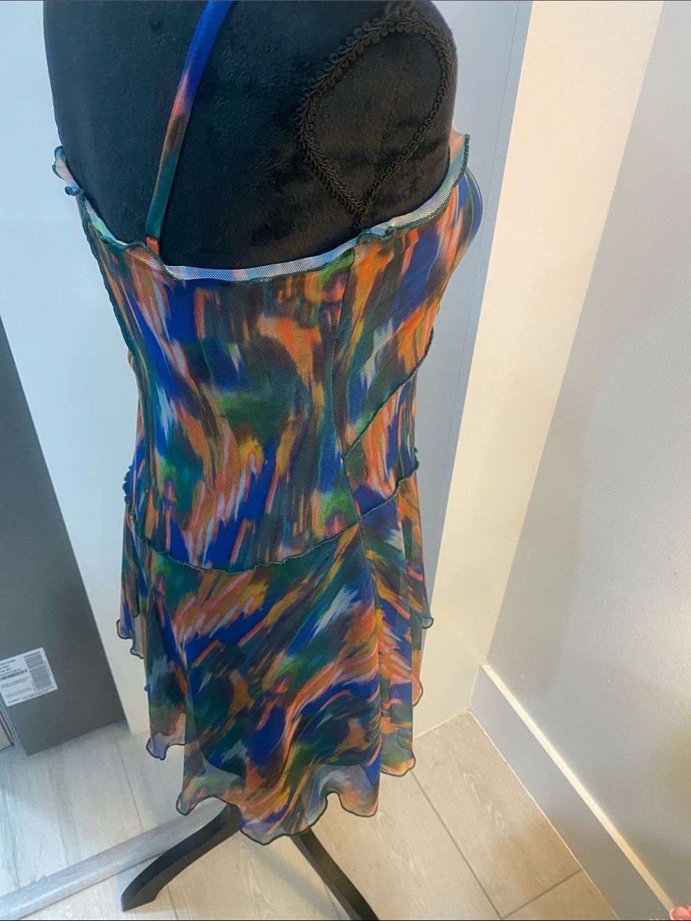 Urban Outfitters Multicolor Brushstroke Spaghetti-Strap Mini Dress - Picture 6 of 8